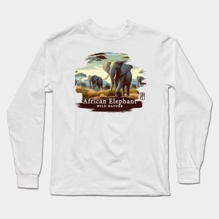 African Elephant - WILD NATURE - ELEPHANT -10 Long Sleeve T-Shirt